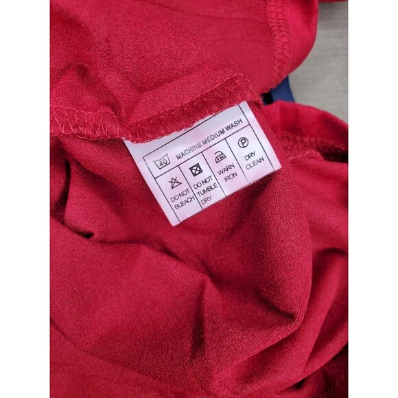 Gold Leaf Wine Red Designer Short Sleeve Suede Feel 2XL Shirt - Picture 12 of 12